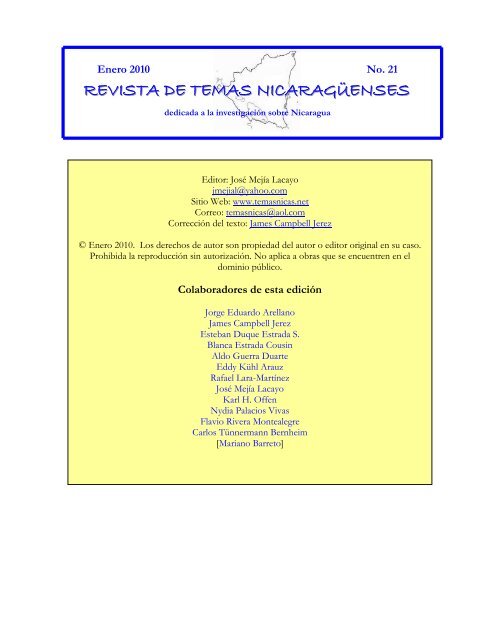 21 - Revista de Temas Nicaragüenses