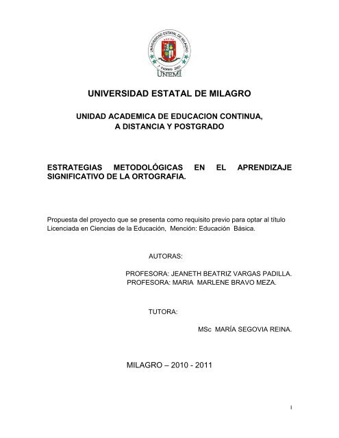 UNIVERSIDAD ESTATAL DE MILAGRO - Repositorio de la ...