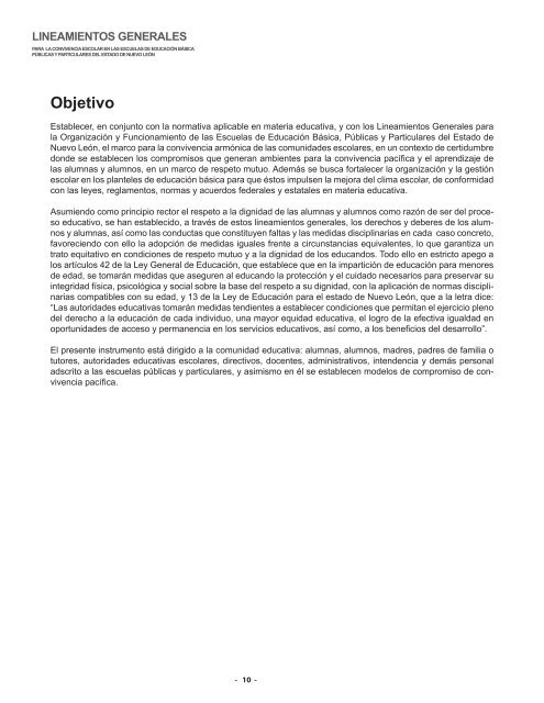 Lineamientos generales para la convivencia escolar - Gobierno del ...