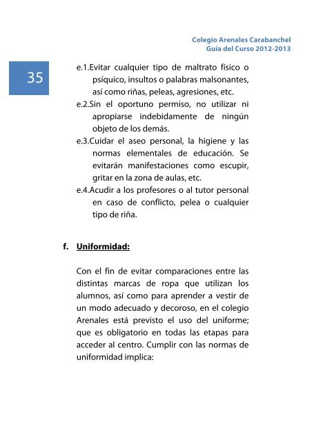 Guía del Curso 2012-2013 - Colegio Arenales