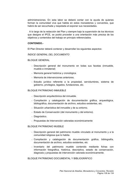 plan nacional de abadías, monasterios y conventos - Instituto del ...