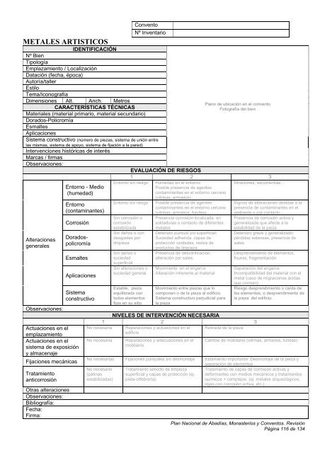 plan nacional de abadías, monasterios y conventos - Instituto del ...