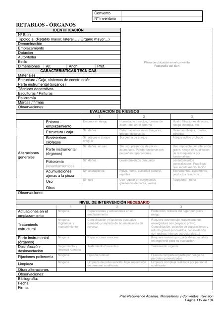 plan nacional de abadías, monasterios y conventos - Instituto del ...