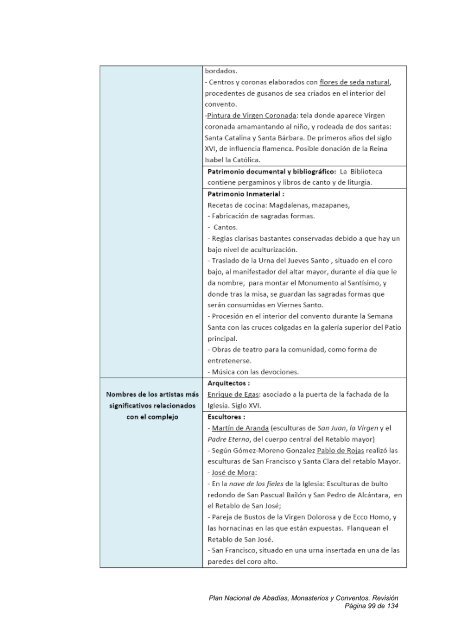 plan nacional de abadías, monasterios y conventos - Instituto del ...