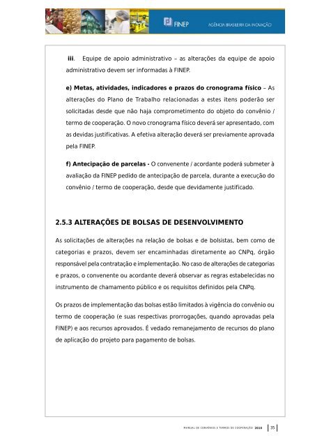 Manual de Convênios e Termos de Cooperação FINEP - CGU
