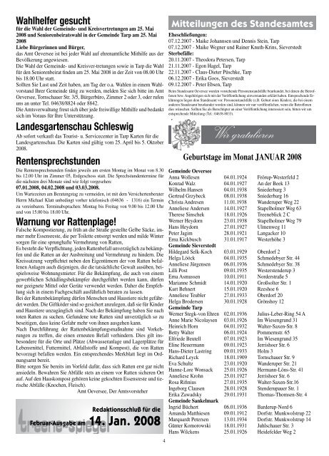 Ev.-Luth. Kirchengemeinde Tarp - Treenespiegel