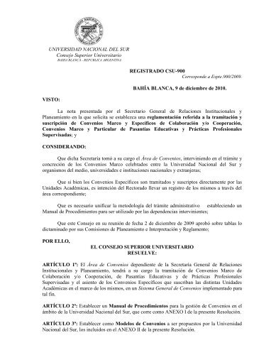 Manual de Procedimientos Gestión de Convenios - Universidad ...