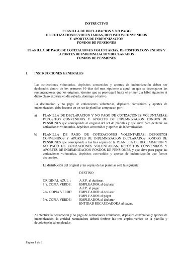 INSTRUCTIVO PLANILLA DE DECLARACION Y NO ... - Cuprum