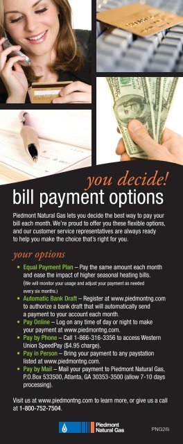 bill payment options you decide! - Piedmont Natural Gas