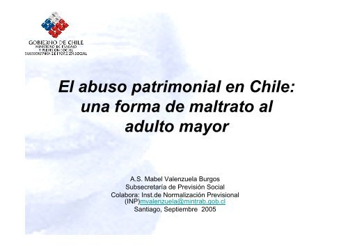 El abuso patrimonial en Chile: una forma de maltrato al ... - Senama