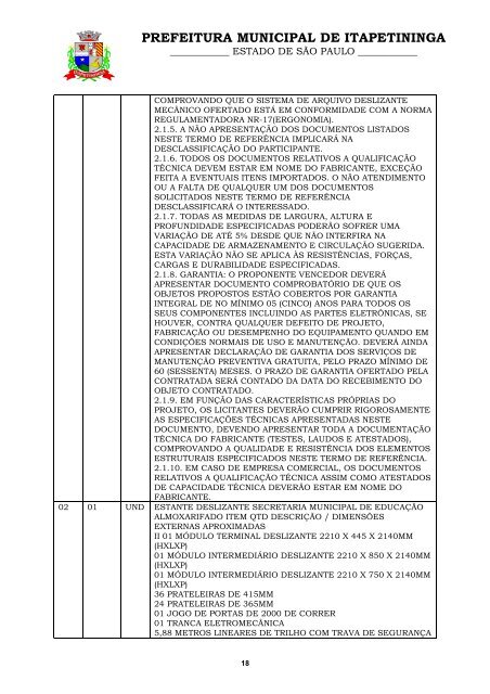 contratação de empresa especializada para o fornecimento e