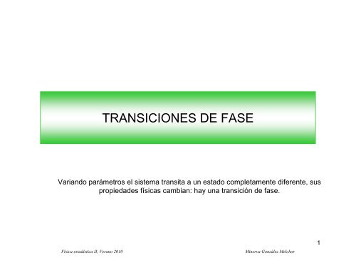TRANSICIONES DE FASE - ifuap