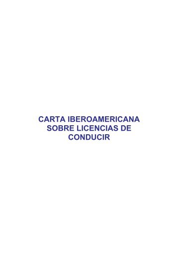 Carta Iberoamericana sobre licencias de conducir - Cenapra