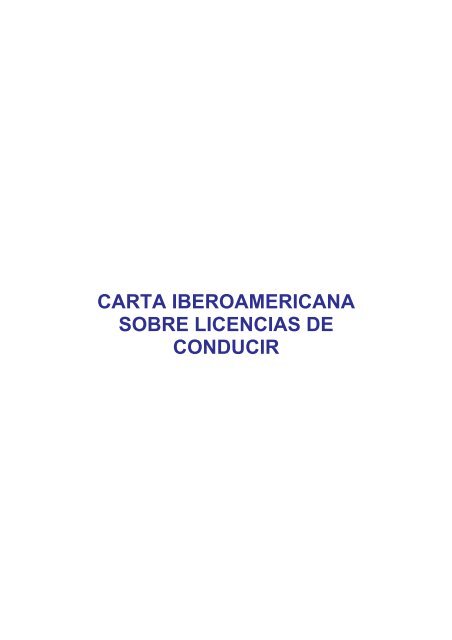 Carta Iberoamericana sobre licencias de conducir - Cenapra