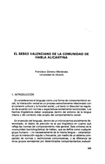 el seseo valenciano de la comunidad de habla alicantina - RUA ...