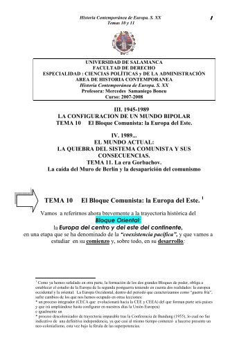 TEMA 10 El Bloque Comunista: la Europa del Este. - OCW Usal ...