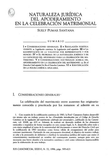 naturaleza jurídica del apoderamiento en la celebración matrimonial