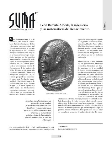 Leon Battista Alberti, la ingeniería y las matemáticas del Renacimiento