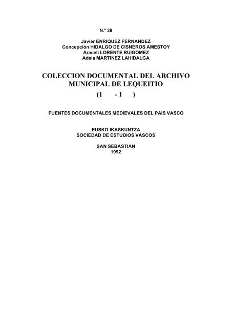 Colección Documental del archivo municipal de Lequeitio (1325 ...