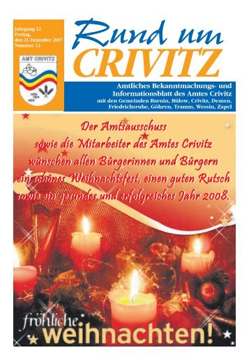 Der Amtsausschuss sowie die Mitarbeiter des Amtes ... - Amt Crivitz