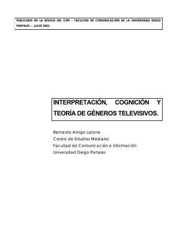 interpretación, cognición y teoría de géneros televisivos - Taller 5A
