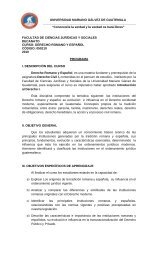 Derecho Romano y Español - Universidad Mariano Gálvez