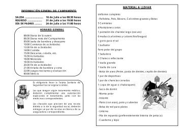 Díptico del campamento - Grupo Scout Fénix 945