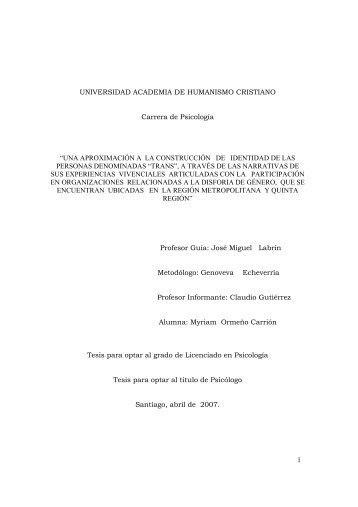 UNA APROXIMACIÓN A LA CONSTRUCCIÓN DE IDENTIDAD D