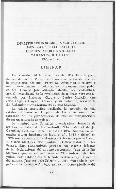 Investigación sobre la muerte de Pepillo Salcedo - Clío - Organo de ...