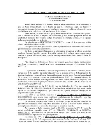 el efecto de la inflacion sobre la informacion contable - facultad de ...