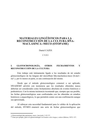 MATERIALES LINGUISTICOS PARA - celia - CNRS