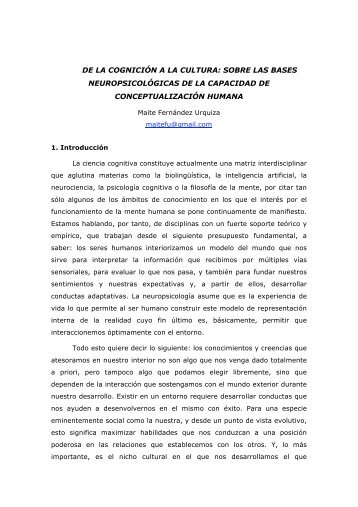 de la cognición a la cultura - Maite Fdez. Urquiza