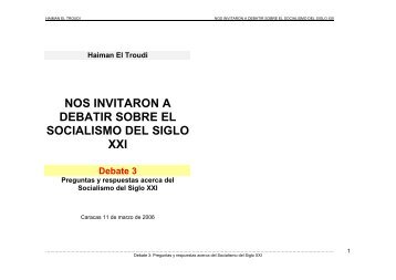 Preguntas y respuestas acerca del Socialismo ... - Haiman El Troudi