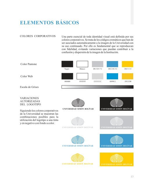 Manual de Identidad Visual Corporativa - Universidad Simón Bolívar