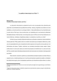 “La política Intercultural en el Perú” 1 - Pontificia Universidad ...