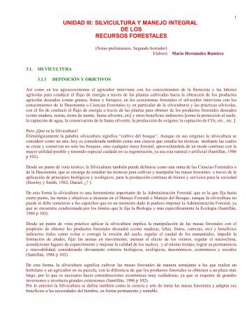 unidad iii: silvicultura y manejo integral forestal - Daniel Rivas