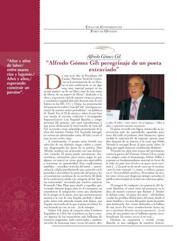 “Alfredo Gómez Gil: peregrinaje de un poeta ... - Casino de Madrid
