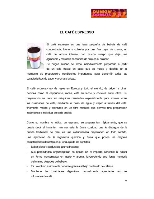 venta de café espresso y capuchino en dunkin donuts presentado a ...