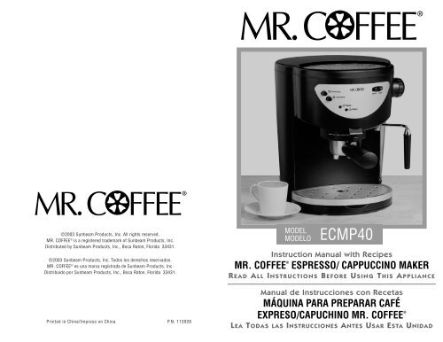 mr. coffee® espresso/ cappuccino maker máquina para  - FoodSaver