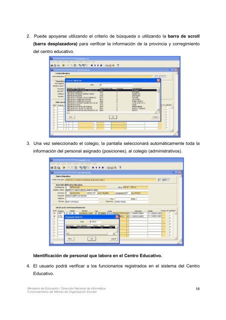 Organización Escolar - Ministerio de Educación