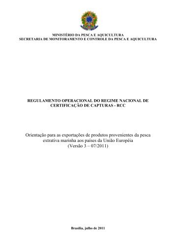 Regulamento Operacional do RCC - sinpesq - Ministério da Pesca e ...