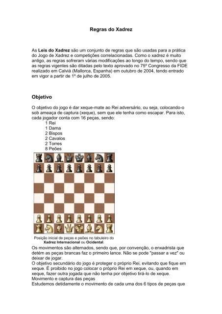 Regras básicas de xadrez para competição - Mearas Escola de Xadrez