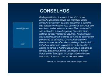 CONSELHOS - A Igreja de Jesus Cristo dos Santos dos Últimos Dias