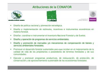 Atribuciones de la CONAFOR