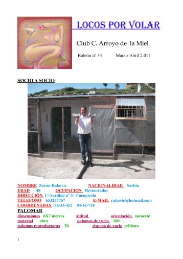 LOCOS POR VOLAR - Club Colombófilo Arroyo De La Miel
