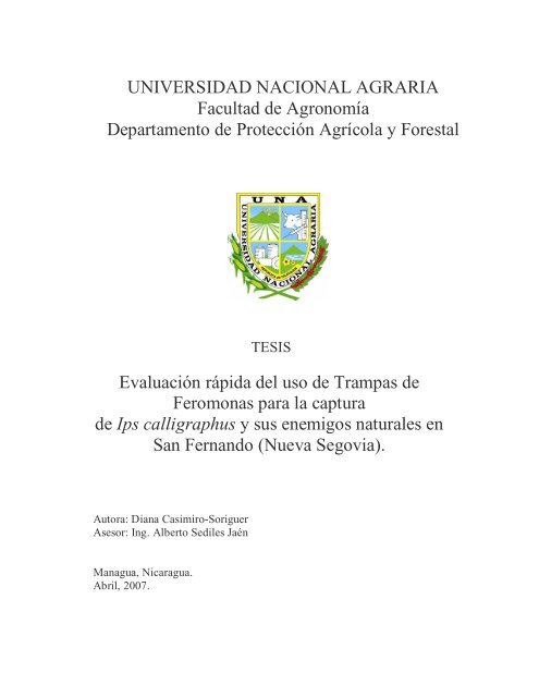 Ips calligraphus - Universidad Nacional Agraria