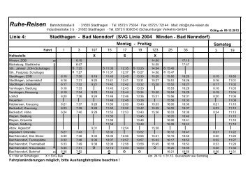 Linie 4: Stadthagen - Bad Nenndorf (SVG Linie 2004 ... - Ruhe-Reisen