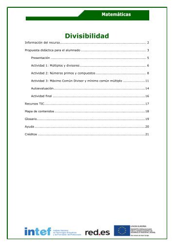 Para el alumnado: Divisibilidad - Ministerio de Educación