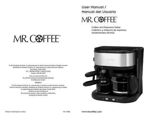 User Manual / Manual del Usuario - Mr. Coffee