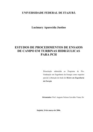 estudos de procedimentos de ensaios de campo em turbinas